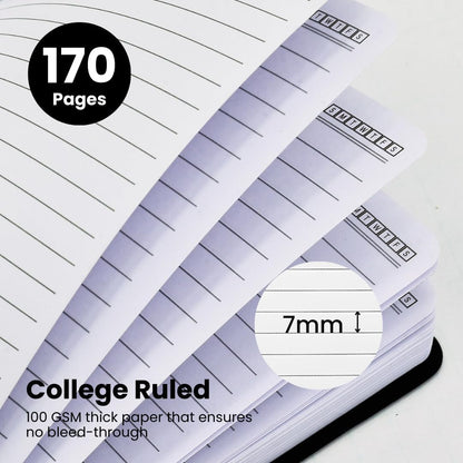 Nextnoid Lined Spiral Notebook Journal For Women & Men - A5(5.8" x 8.3") 170 Pages, Hardcover Notebooks for Work & Note Taking, College Ruled Journals for Writing - Grey