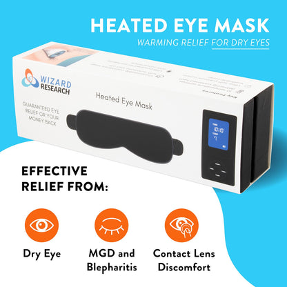 Electric Heated Eye Mask Relieves Dry Eyes, Styes, Irritated, Gritty Eyes, Burning, Puffiness, Computer Strain, Blepharitis, Migraines & Stress As Seen on TV 10 Heat Levels Dr Recommended 2025 Model