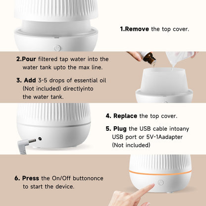 Ultrasonic Essential Oil Diffuser, Home Fragrance Aroma Diffuser with Auto Shut-Off, Color Change Night Light & Ultra-Quiet Operation, BPA-Free Portable Aromatherapy Humidifier for Home (Black)