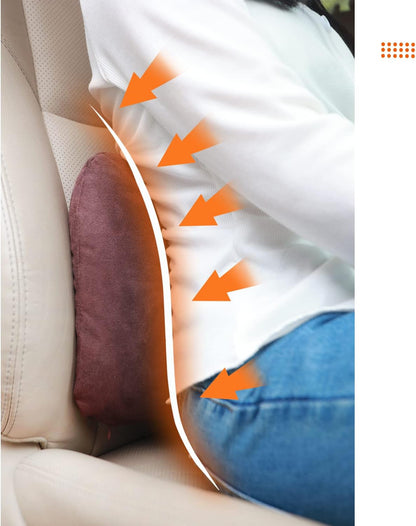 Carwales Emulsion Lumbar Support Pillow for Car Driving Seat Relax Soft Lower Back Support Home Office Chair Cushion Desk Accessories Waist Pain Relief Black