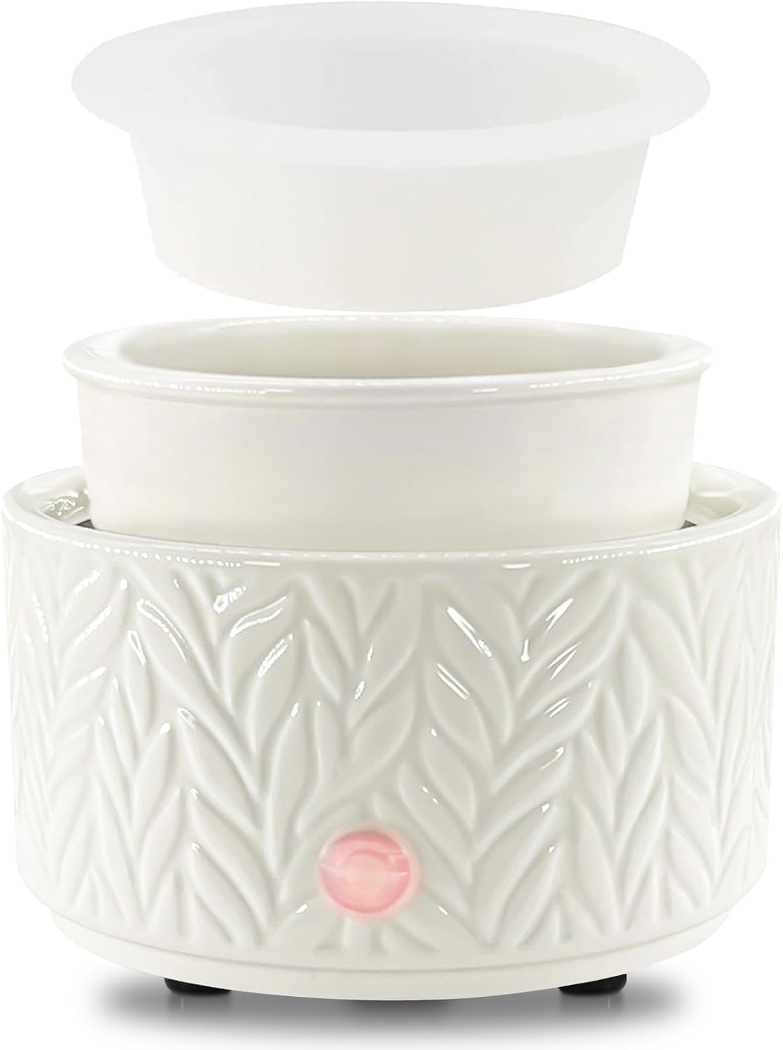 EQUSUPRO Wax Melt Warmer for Scented Wax Melts 3-in-1 Electric Ceramic Candle Wax Warmer Burner Fragrance Wax Melter for Home Office Bedroom Gift & Decor (Leaf)