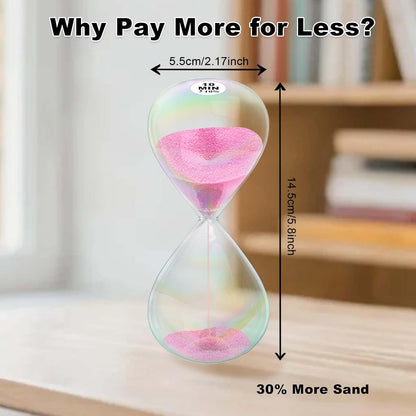 3 Minute Sand Timer,3M Sand Clock with Simple Biloba Puff Design, Reloj De Arena, Large Blue Sand Watch 3 Min Hourglass Sandglass for Home,Desk,Office Decorative (Blue)