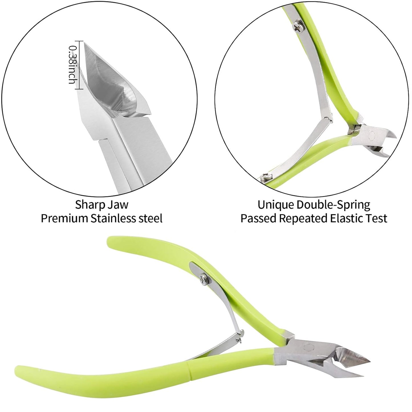 YINYIN Cuticle Trimmer with Cuticle Pusher and Cutter, Professional Stainless Steel Nippers, Cutter Clippers, Cuticle Remover, Pedicure Manicure Tools for Fingernails and Toenails, Sliver