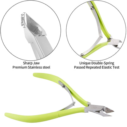 YINYIN Cuticle Trimmer with Cuticle Pusher and Cutter, Professional Stainless Steel Nippers, Cutter Clippers, Cuticle Remover, Pedicure Manicure Tools for Fingernails and Toenails, Sliver