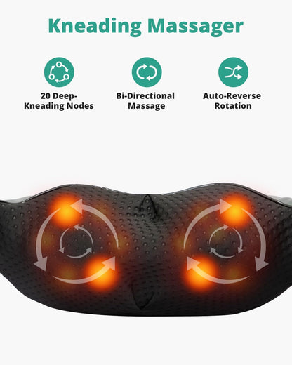 Medcursor Neck Massager with Heat - Deep Tissue Pain Relief, Rechargeable Shiatsu Neck and Shoulder Massager, Ideal Choice for Men, Women, Mom & Dad