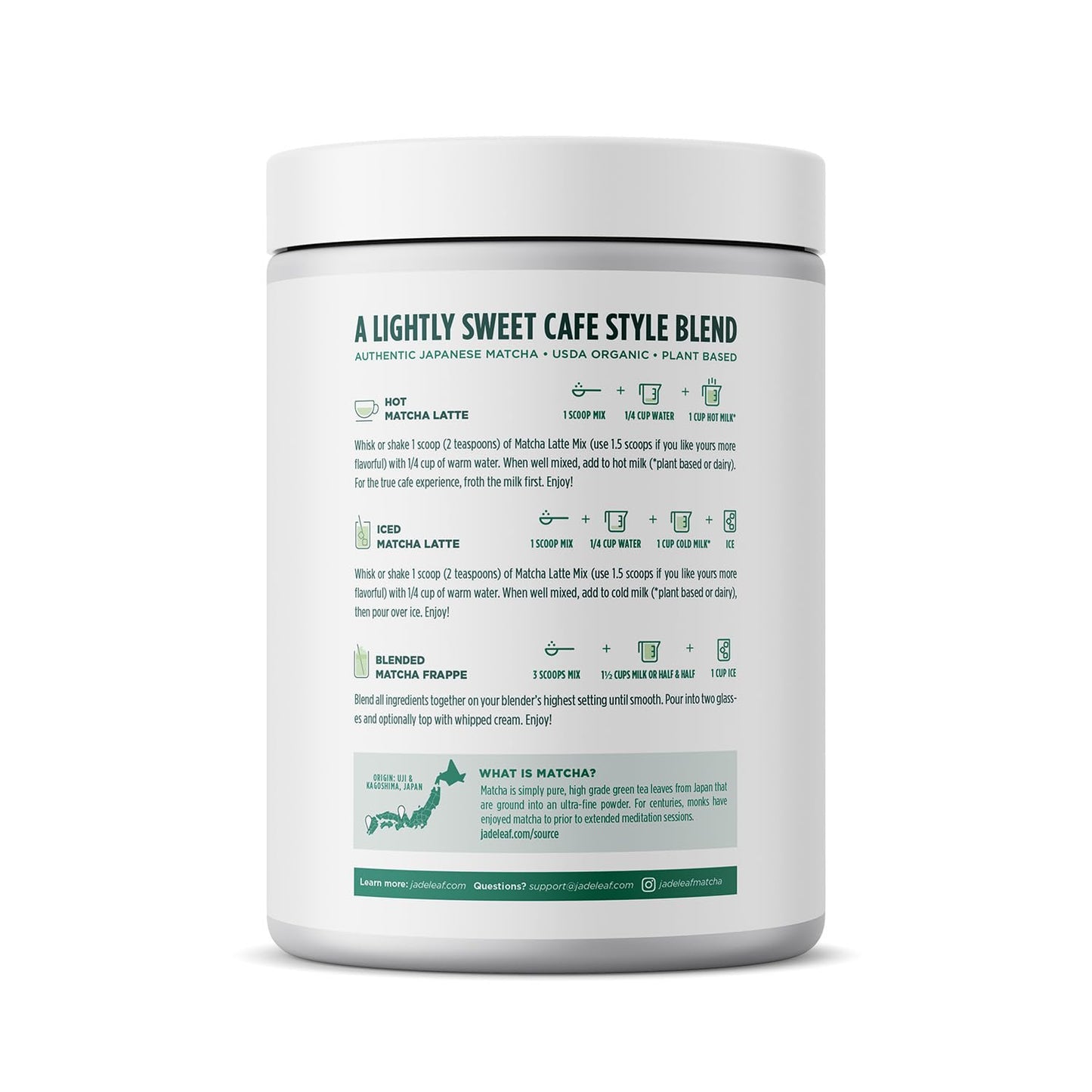 Jade Leaf Matcha Organic Matcha Latte Mix - Bulk Value Size - Lightly Sweet Japanese Matcha Powder with Organic Cane Sugar for Café Style Blend, 35.3 Ounce / 1000g (Pack of 1)