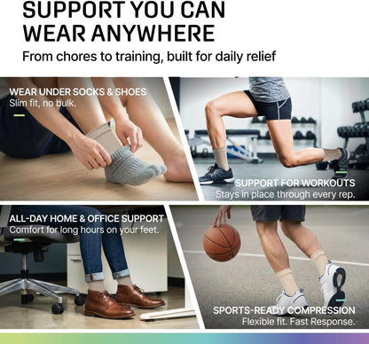 Modvel Foot & Ankle Brace Socks for Sprained Ankle Compression Sleeve - Foot Support for Women & Men - Tendonitis & Arthritis Ankle Brace Sports Running, Torn Ligaments & Women Stabilizing Ankle Wrap