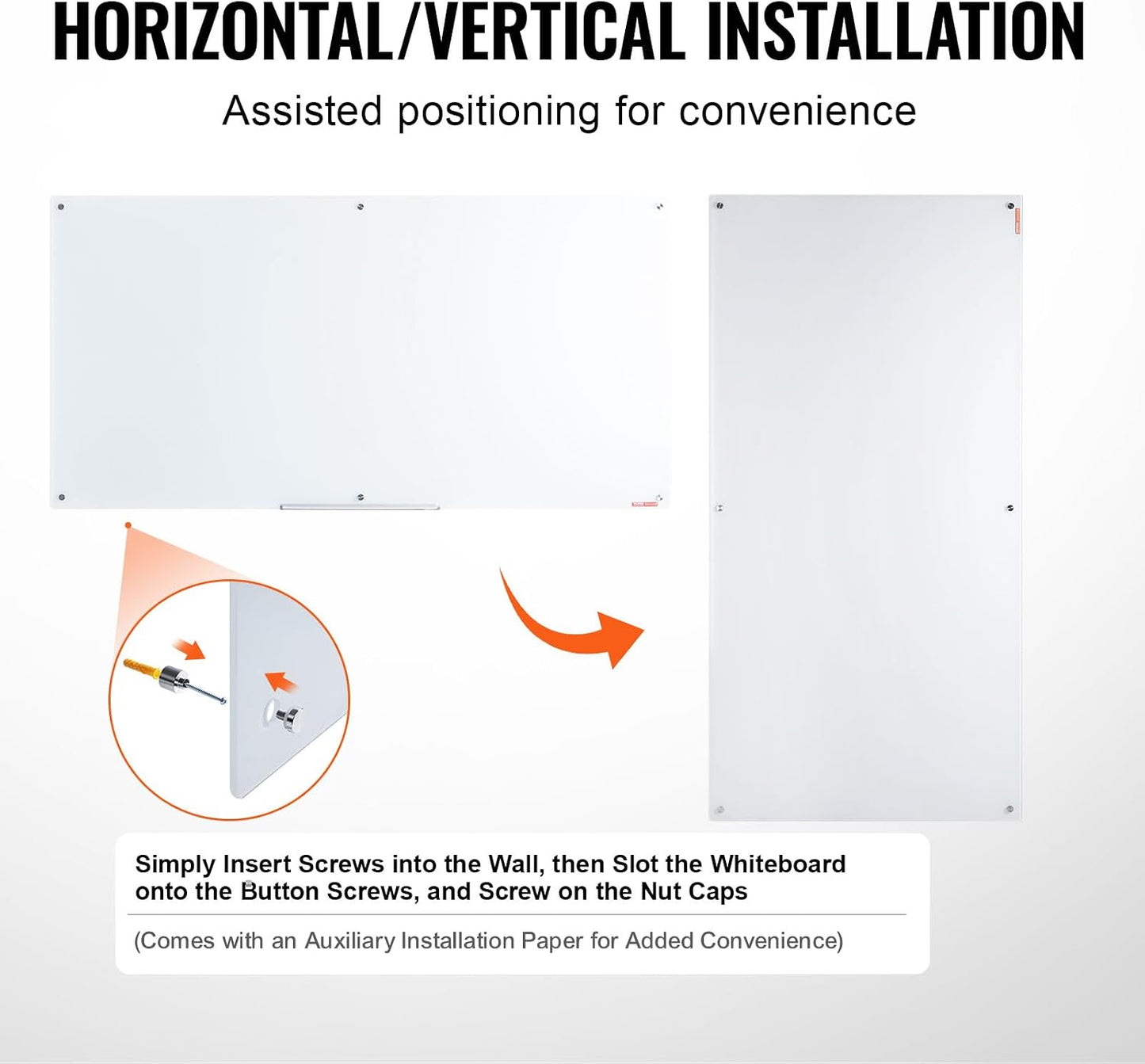 VEVOR Dry Erase Calendar for Wall, 36 x 24 Inches Whiteboard Calendar, Monthly Planner Magnetic Dry Erase Board, 1 Magnetic Erase & 2 Dry Erase Marker & Movable Tray for Restaurant Office Home School
