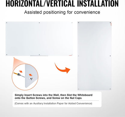VEVOR Dry Erase Calendar for Wall, 36 x 24 Inches Whiteboard Calendar, Monthly Planner Magnetic Dry Erase Board, 1 Magnetic Erase & 2 Dry Erase Marker & Movable Tray for Restaurant Office Home School