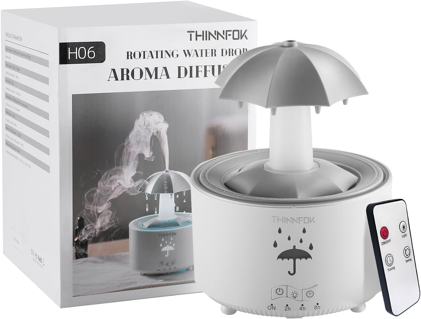 Humidifiers for Bedroom,Aromatherapy Essential Oils Diffuser | 7 Colors Breathing LED Light,Rotating Umbrella Rain Drops,12 hours of Continuous Mist, Ideal Holiday Gifts for Home Office