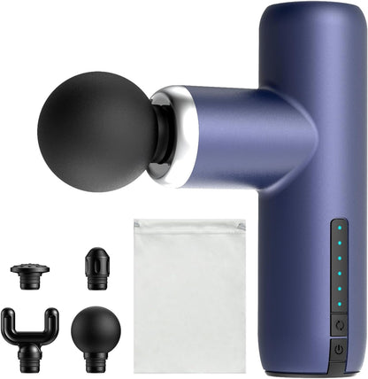 Mini Massage Gun Pocket-Sized Massage Gun Deep Tissue Quiet, Portable Percussion Muscle Travel Massager Gun, Back/Neck Massager for Pain Relief Deep Tissue (Gray)
