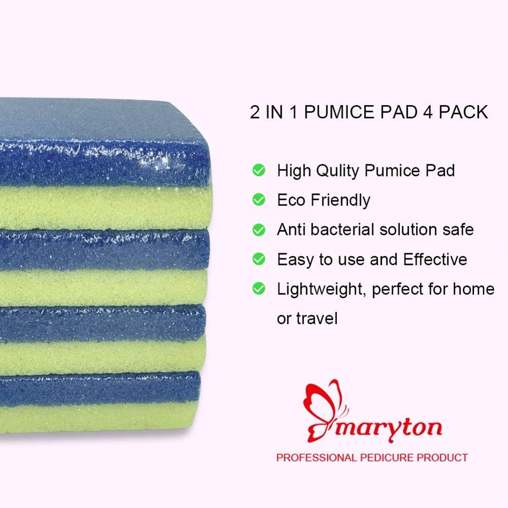 Maryton Foot Pumice Stone for Feet Hard Skin Callus Remover and Scrubber (Pack of 4) (Blue)