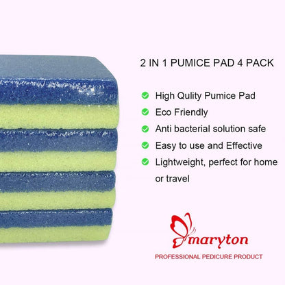 Maryton Foot Pumice Stone for Feet Hard Skin Callus Remover and Scrubber (Pack of 4) (Blue)