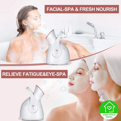 Amconsure Facial Steamer - Nano Ionic Face Steamer Warm Mist Steamer for Home Sauna SPA, Humidifier for Face Steamer for Deep Cleaning Unclogs Pores Sinuses - Bonus 5 Piece Stainless Steel Skin Kit