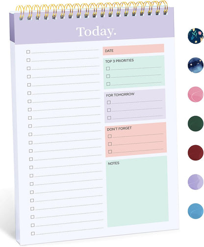 Taja To Do List Notepad - To Do List Notebook for Work with 52 Sheets, 9.8" x 6.5", Undated Daily Planner Perfect for Daily Tasks and Goal Setting, Notepad Suitable for Office, Home & School - Violet Dream