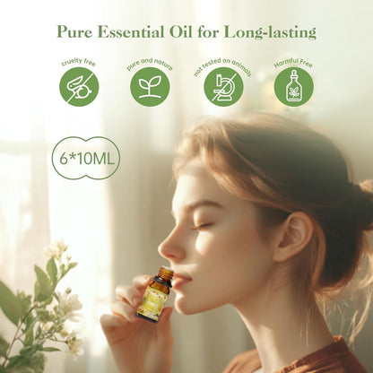 Auelife Men Essential Oils Set for Diffusers for Home, 6x10ml Scented Oil