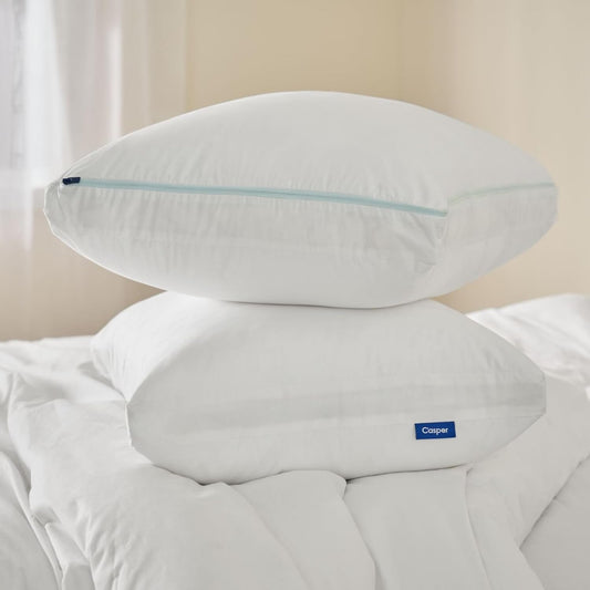 Casper Sleep Original Pillow, Standard Size – Medium Soft Feel, Down-Alternative Fill, Supports Side, Back & Stomach Sleepers, Neck Pain Relief, Machine Washable