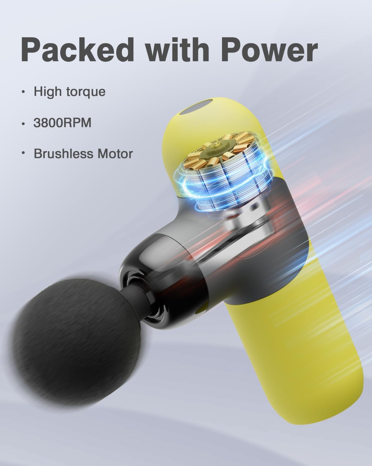 Morelax Mini Massage Gun, Percussion Muscle Massager for Back Pain Relief, Compact Sports Travel Massage Gun with 6 Massage Heads 4 Speeds, Gift for Her, Home, Athletes