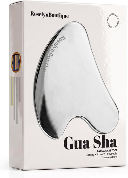 ROSELYNBOUTIQUE Gua Sha Facial Tools & Ice Roller for Face (Green) | Wrinkles Fine Lines Puffiness Massager Facial Self Care Gifts for Men Women