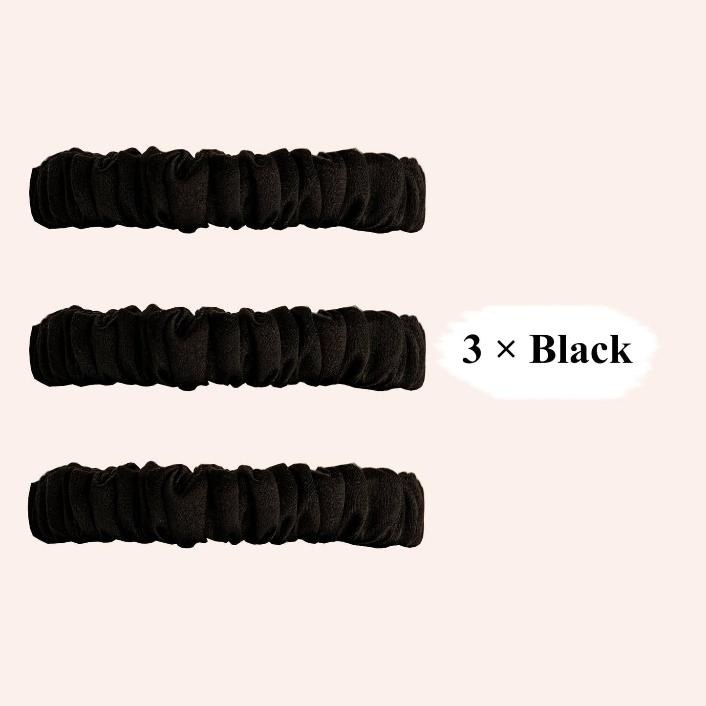 VLOMOT 3 Pcs Set 100% Pure Mulberry Silk Hair Scrunchies Hair Ties with 3 Chic Colors Everyday Skinny Scrunchies Silk Ponytail Holders Hair Care No Damage (Blue)