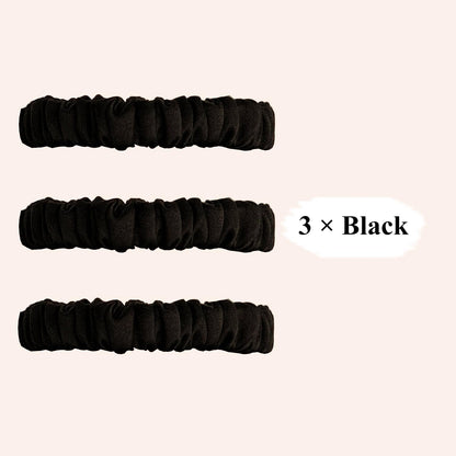 VLOMOT 3 Pcs Set 100% Pure Mulberry Silk Hair Scrunchies Hair Ties with 3 Chic Colors Everyday Skinny Scrunchies Silk Ponytail Holders Hair Care No Damage (Blue)