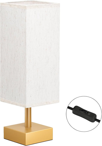 aooshine Small Table Lamp for Bedroom - Bedside Lamps for Nightstand, Minimalist Night Stand Light Lamp with Square Fabric Shade, Desk Reading Lamp for Kids Room Living Room Office Dorm