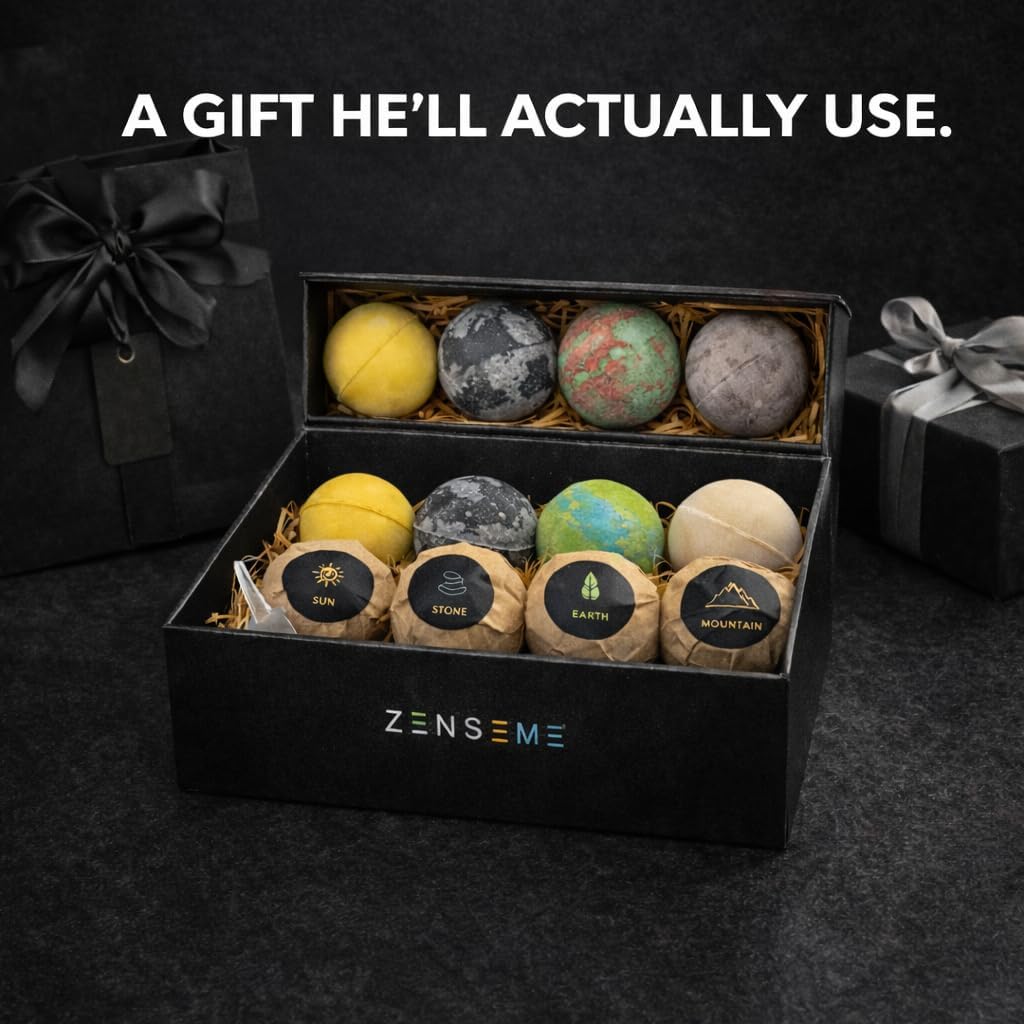Bath Bombs for Men - Gift Set of 18 Square Shaped Handmade Natural Bath Bombs of 2.5 oz w/Essential Oils, Unique Manly Scents, for Boyfriend, Husband, Father - 18 Pack Square