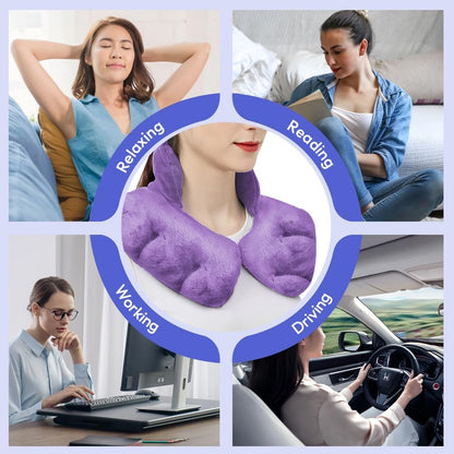 Microwavable Heat Pad for Neck and Shoulders, Weighted Microwave Moist Heating Wrap for Pain Relief Sore Muscle Stress Tension, Heated Wrap with Aromatherapy, Hot & Cold Compress, Grey