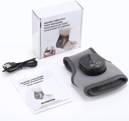 Foot Massager for Neuropathy Plantar Fasciitis Pain Relief, Foot Renew Ankle Massager, Ankle Heating Pad Heated Brace Wrap with 4 Heat Levels and 3 Vibration Modes for Women Men (Grey)