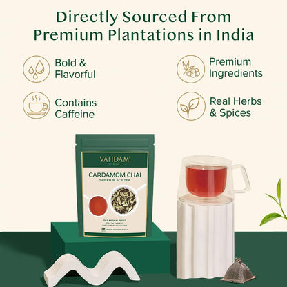 VAHDAM, Turmeric Ginger Herbal Tea (50+ Cups, 3.53oz) Caffeine Free | 100% Pure Herbal Blend - Savory & Spicy | Vacuum Sealed | Direct from Source