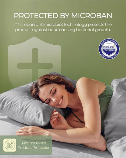 FAUNNA 100% Cotton Pillow Protectors, Bed Bug Proof, Hypoallergenic, Featuring Antimicrobial Product Protection for Enhanced Freshness, Premium Breathable Zippered Protectors(Standard Size, 4 Pack)