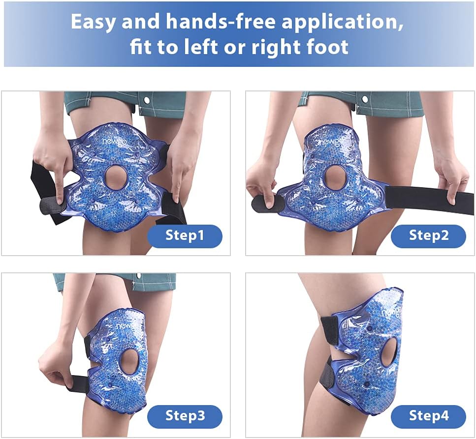 NEWGO Ice Pack for Knee Pain Relief, FSA Eligible Cold Pack Gel Ice Packs for Knee Replacement Surgery, Arthritis, Swelling, Bruises - 2 Pack