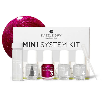 Dazzle Dry Mini Kit 4 Step System - Prima Ballerina, a sheer and milky delicate pink that makes a beautiful French base. (5 Piece Kit / 5 Manicures)