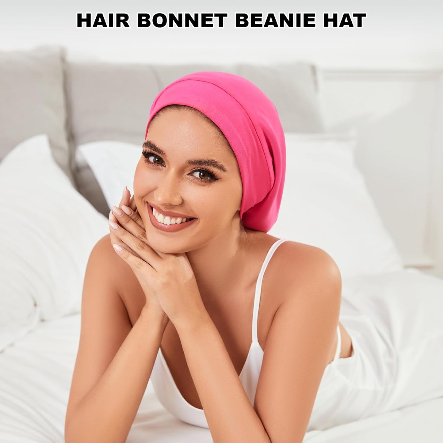 ZHENSILK Silk Bonnet for Sleeping Women, Adjustable Silky Satin Lined Sleep Cap, Silk Hair Wrap Slouch Beanie Hat