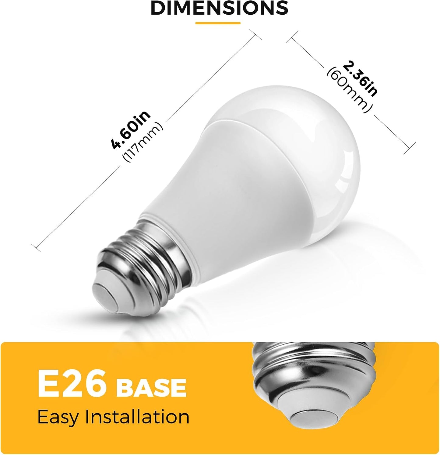 L LOHAS LED Sleep aid Amber Light Bulbs, Blue Light Blocking, A19 9W(60 Watt Equivalent) Dim Light Bulbs, 1800K Warm Light Bulb, E26 Base, 2 Pack