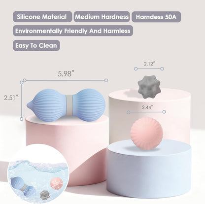 Silicone 3-Piece Massage Ball Set - Peanut, Textured and Spiky Lacrosse Balls to Relieve Tension,Muscle Knots & Plantar Fasciitis with Deep Tissue Release for Foot,Back,Hip,Arm & Legs