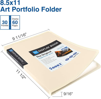 Sooez 30-Pocket Binder with Plastic Sleeves 8.5x11,Heavy Duty Art Portfolio