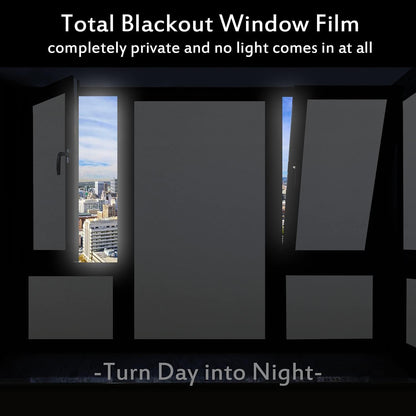 Blackout Window Film, Static Cling Window Tint 100% Light Blocking No-Glue Window Cover for Home Privacy, Room Darkening, Nap Time, Aquarium, Baby Room, Day Sleeping (Matte Black, 17.7x78.7 Inch)