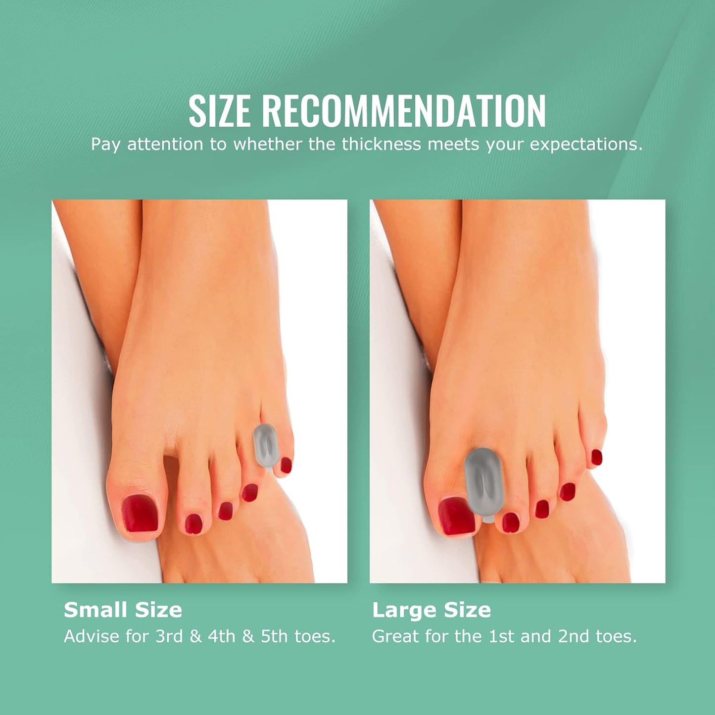 Welnove 12-Pack Gel Toe Separators – Bunion Pads – Toe Spacers for Straightening Overlapping Toes for Men and Women - Transparent