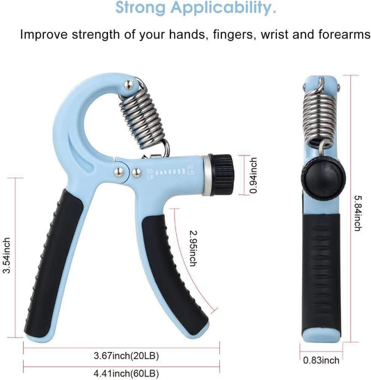Grip Strength Trainer-2 Pack Hand Grip Strengthener Adjustable Resistance Range 20-90 lbs Non-Slip Hand Grip, Hand Gripper Exerciser, Wrist Strengthener for Forearm Grip Workout