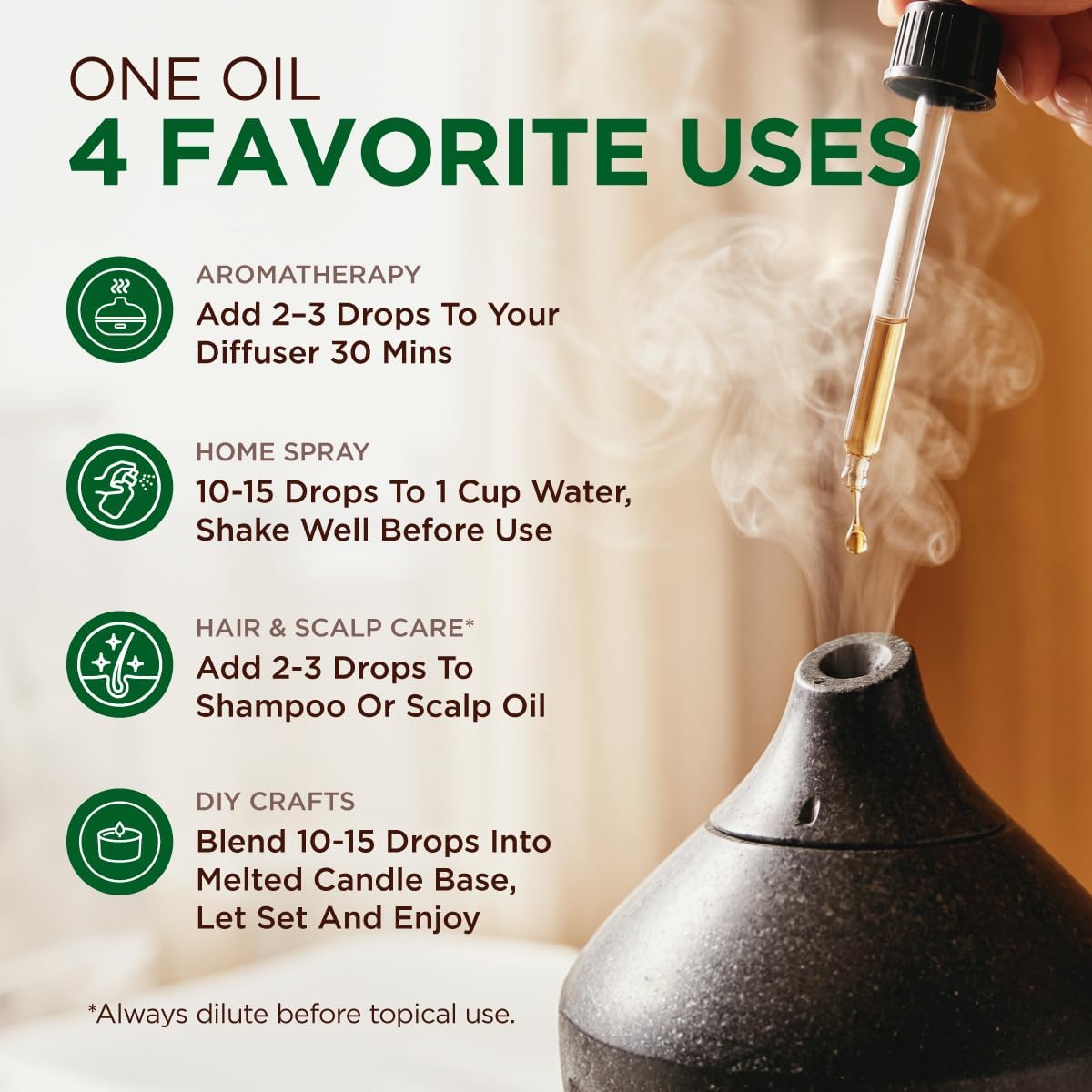 100% Pure Lavender Essential Oil for Skin & Diffuser - 4 Fl Oz