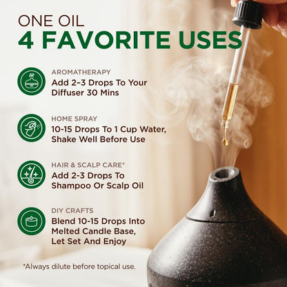 100% Pure Lavender Essential Oil for Skin & Diffuser - 4 Fl Oz