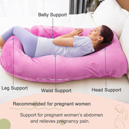 60 Inch Pregnancy Pillow for Sleeping, Extra Large U Shaped Body Pillow, Maternity Pillow for Pregnant Women with Velvet Cover (Dark Grey)