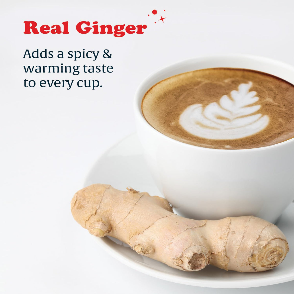 Pocas Ginger Latte Instant Tea, Ginger Extract Blended with Non-Dairy Creamer, Pure Cane Sugar, and Real Milk, 20 Packets per Box
