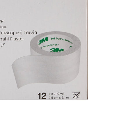 3M™ Micropore™ Surgical Tape 1530-1, 1 IN x 10 YD (2,5cm x 9,1m), 12 Rolls/Carton