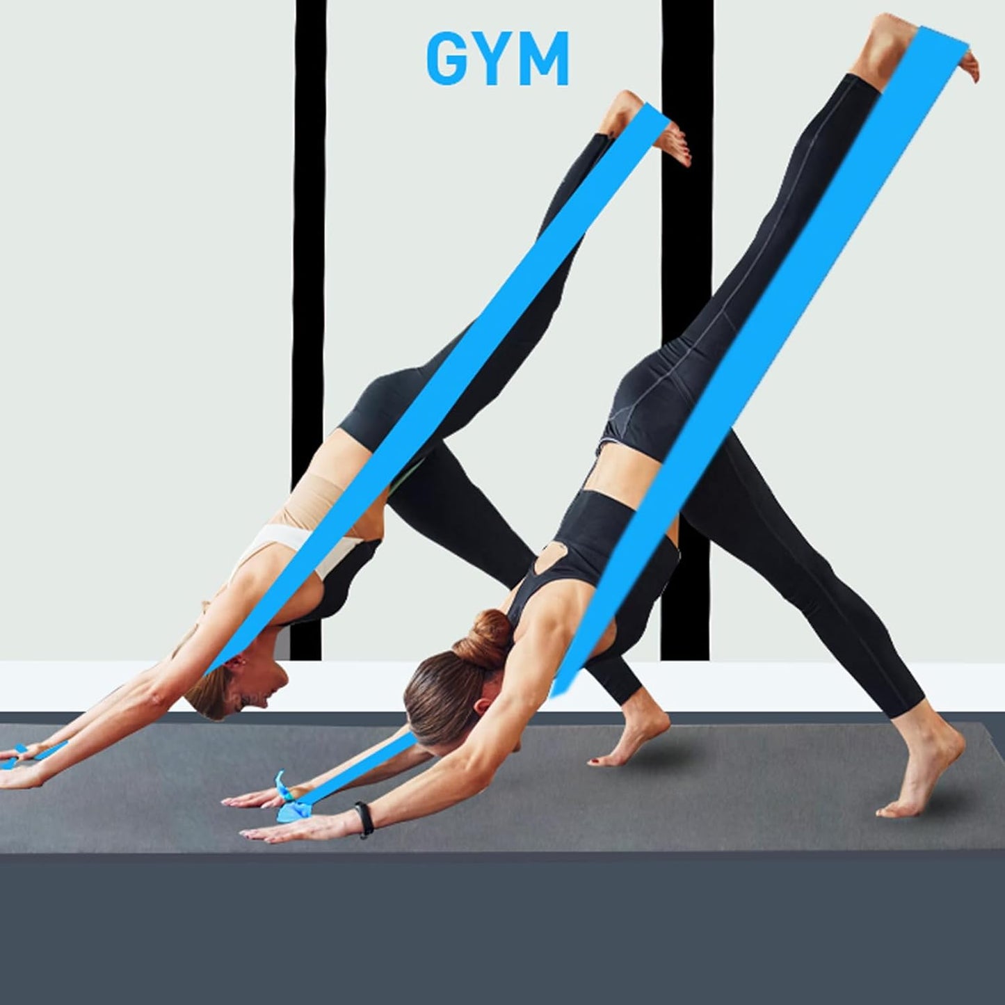 A AZURELIFE Professional Individual Exercise Resistance Bands, Single 5, 6,7 Ft or 8 Yards Elastic Bands, Non-Latex Stretch Bands for PT, Yoga, Pilates, Rehab, at-Home or The Gym Workouts