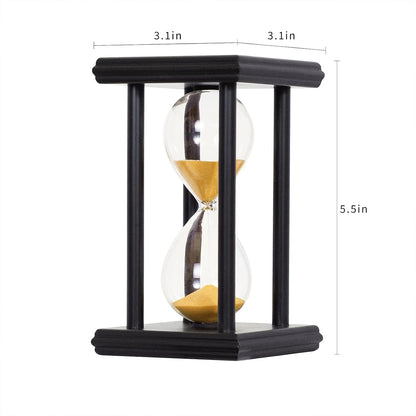 BELLAWARE Hourglass Timer with Red Sand, 60 Minute Wooden Sand Timer | Creative Handcraft Decoration
