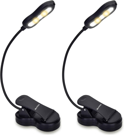 Rechargeable Book Light: Clip on LED Book Light for Reading in Bed - Adjustable 3 Color 3 Brightness - 60 Hours Eye Care Reading Lamp-Lightweight & Portable for Bed &Travel (Black)