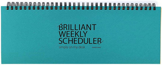 PAPERIAN Brilliant 2021 Weekly Planner - Wirebound Undated Gray Desk Planner (12 X 4.4 inches)