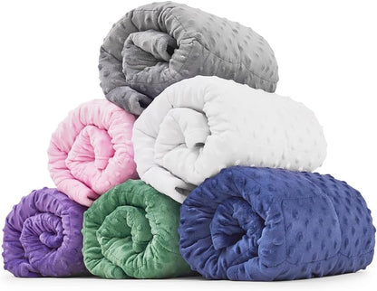 TONGDADA Weighted Lap Blanket 7lbs for Adult,Perfect for Relaxation, Lounging, Napping, Sleeping & Travel,Luxury Minky Weighted Body Blanket,Weighted Throw Blanket-Dark Grey Minky Dot, 29" x 24"